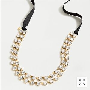 J. Crew Layered Crystal Ribbon Tie Necklace